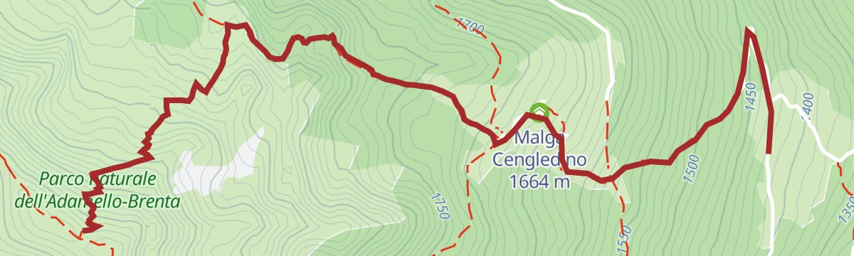 Route map: Monte Cengledino (Camp Antic)